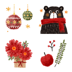 Watercolor Winter forest Emoji