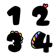 Number puffy black colorful emoji