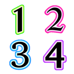 Number black neon light emoji