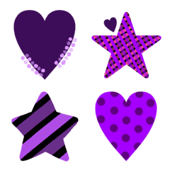 Number + star+ Heart (purple)