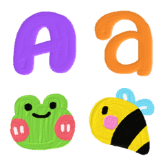 Alphabet funny cute oil paint day emoji