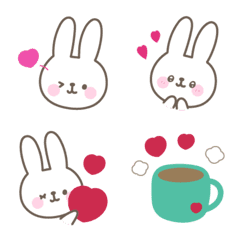 Girly heart rabbit emoji