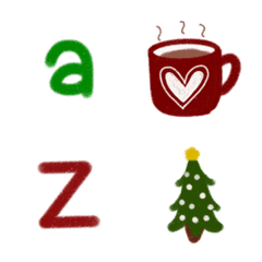 Green and Red English Alphabets a-z