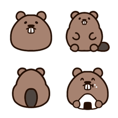 Cute beaver emoji set.