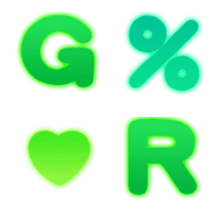 english alphabet-Bold (green color)