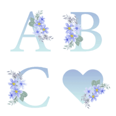 blue gradation and flower emoji