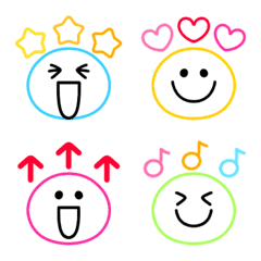 Animated simple & colorful smily faces