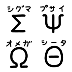 ギリシャ文字を学ぶ絵文字【大文字】