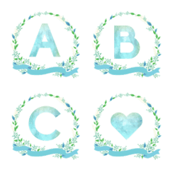 blue and green flower frame emoji