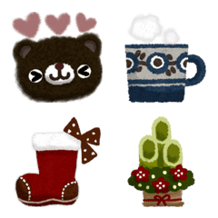 Bear and Christmas and New Year emoji