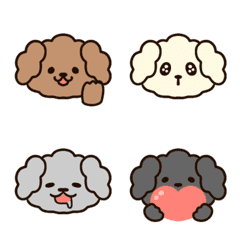Simple cute toy poodle emoji.