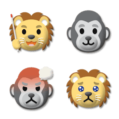 lion & gorilla english words emoji