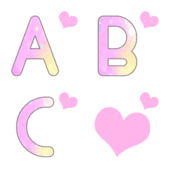 Unicorn pastel color and heart emoji