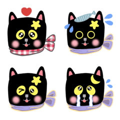 Black cat and friends Emoji [1]