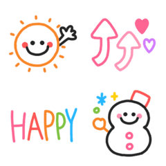 Colorful line drawing emoji 02
