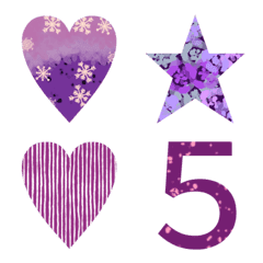 Number + star+ Heart (purple)2