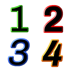 Number classic black colorful emoji