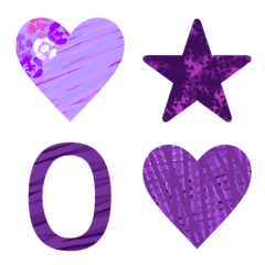 数字＋星＋ハート(紫色)3