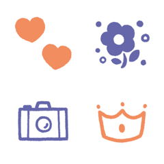 coral  and blue purple simple emoji