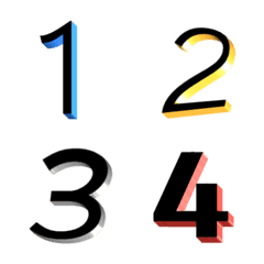 Number classic black colourful emoji