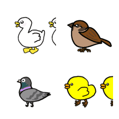 ひな鳥達のアニメーション絵文字