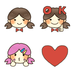 Cute Little Ribbon Girl Emoji