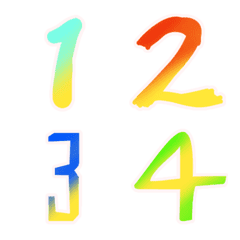 Number colourful two tone white emoji
