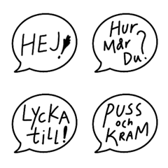 スウェーデン語の会話　吹き出しemoji