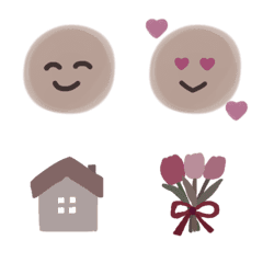 Dusty color round face emoji