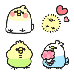 Rounded colorful bird animated emoji
