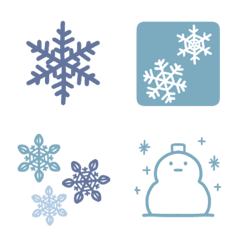 Dull color snowflake emoji set.