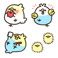 Rounded colorful bird animated emoji 2