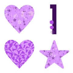 数字＋星＋ハート(紫色)4