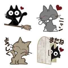 Animation black cat Emoji-3