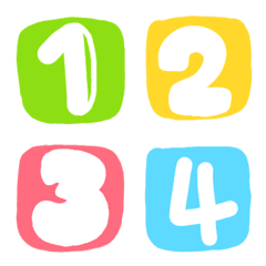 Number white light colourful block emoji
