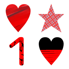 Number + star+ Heart (Red)