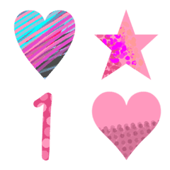 数字＋星＋ハート(ピンク)3
