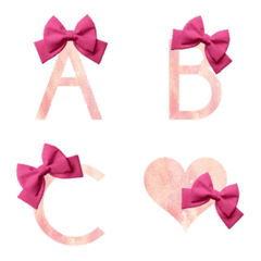 pink ribbon and watercolor emoji