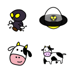Cow(Black aliens friends) Emoji