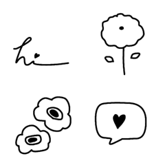 Simple handwriting Emoji BLACK 6