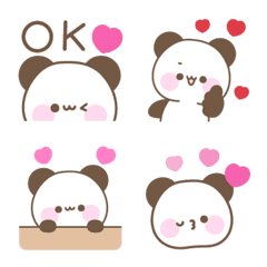 Message panda heart emoji