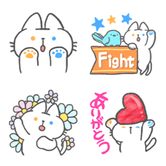 Odd-eyed white cat emoji