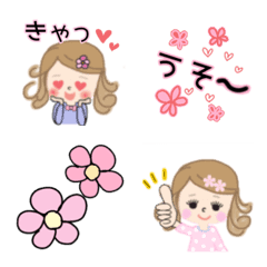 Cute girl glitter emoji