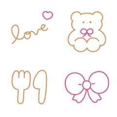 Happy Pink and Brown Emoji