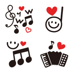 Moving musical notes Smile and heart