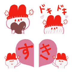 Rabbit emoji of the red hat