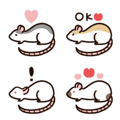Fancy rat coat color emoji set