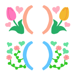 Green plants,colorful flower frames