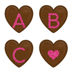 brown chocolate and pink glitter emoji
