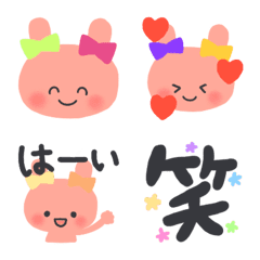 Double ribbon rabbit emoji